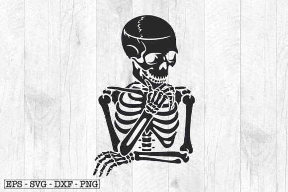 Bored Skeleton SVG: A Gothic Graphic for Real Embroidery Use