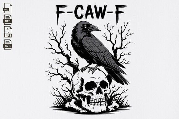F-Caw-F SVG: A Retro Raven for Real Embroidery Projects