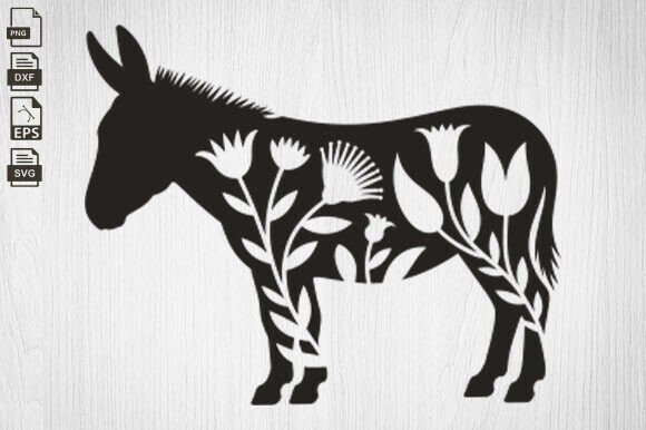Floral Donkey Svg: A Lively Design for Lighthearted Embroidery Projects